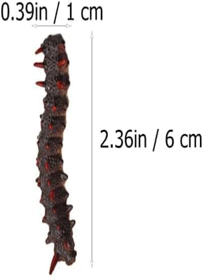 Sluswallow 6 Pcs Random Style Simulation Caterpillar Plastic Fake Worm Crawling Halloween Prank Educational Learning Practical Jokes - Image 4